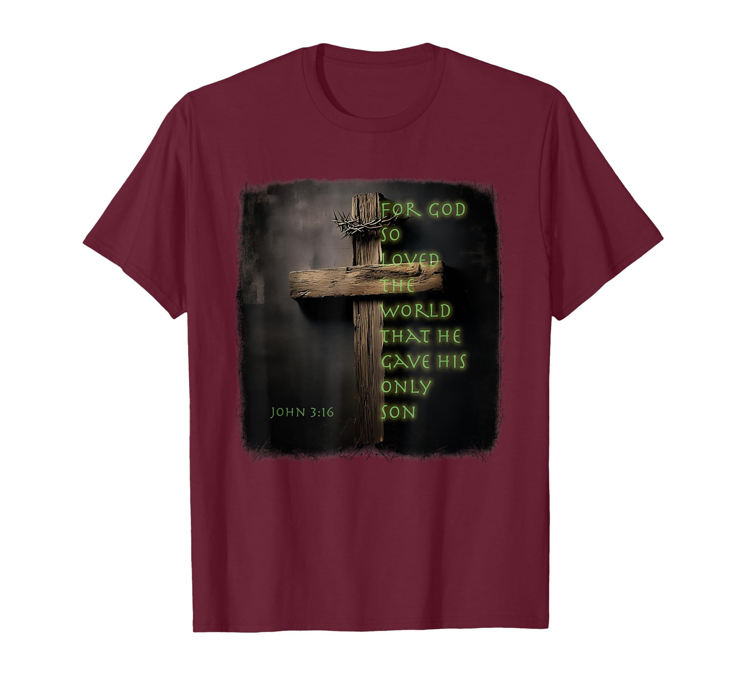 Christian Cross Bible John 3:16 Reflection 09R9KH T-Shirt