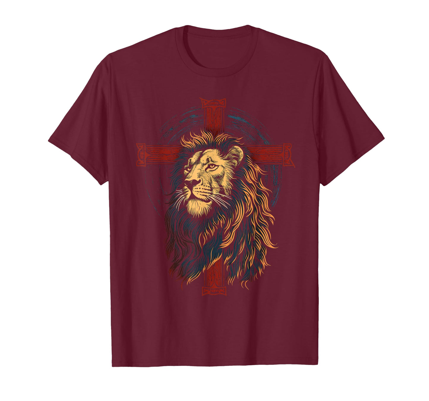Christian Cross Lion Judah Religious Faith Jesus Pastor T-Shirt