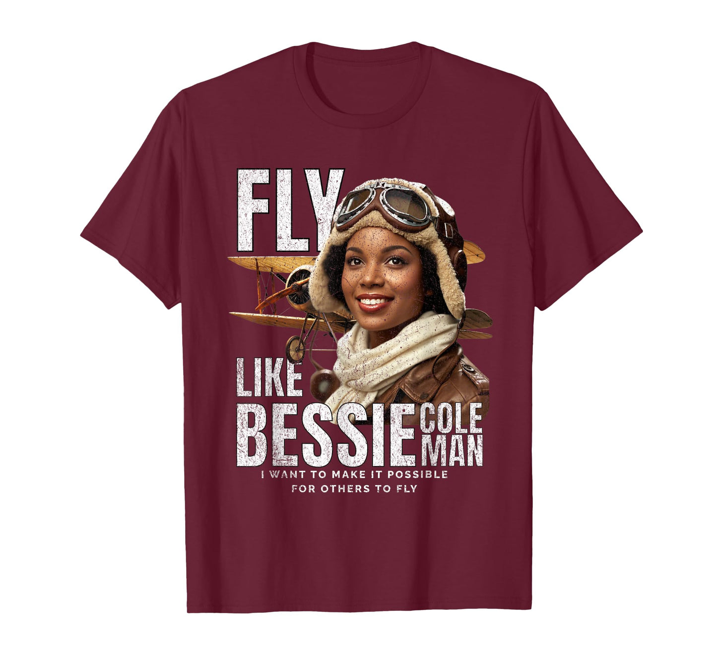 Bessie Quote Black Aviator Women History Month Juneteenth T-Shirt