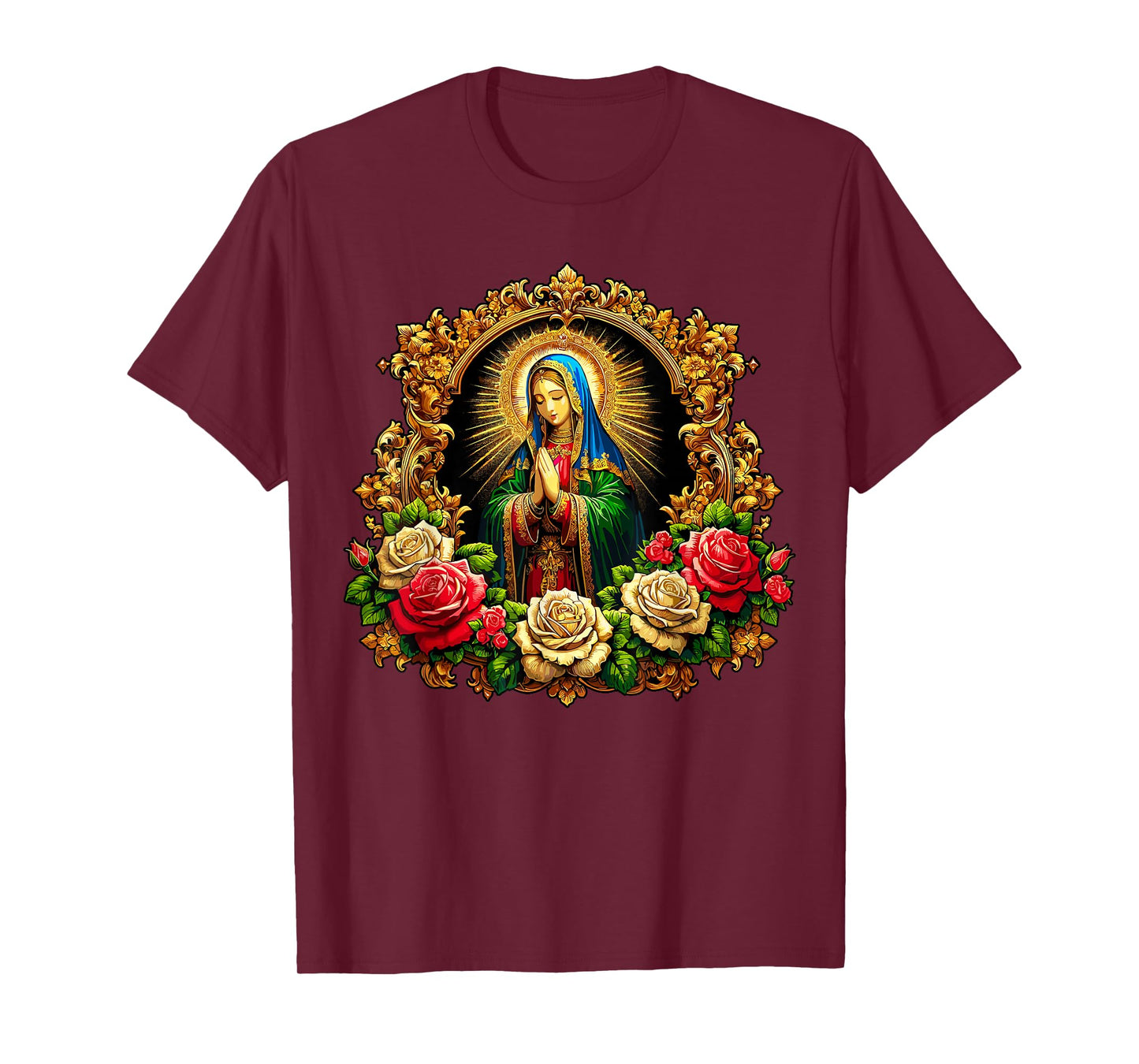 Virgen De Guadalupe Sant Mary Christian Religious T-Shirt