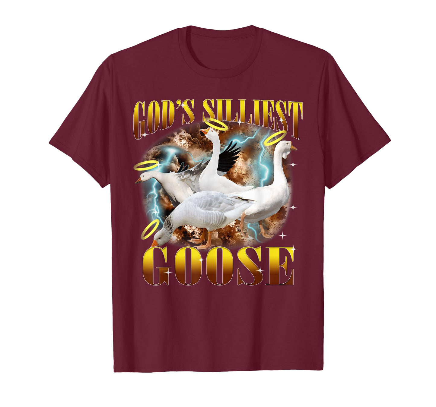 Vintage God's Silliest Goose Funny Silly Goose Pun Bootleg T-Shirt