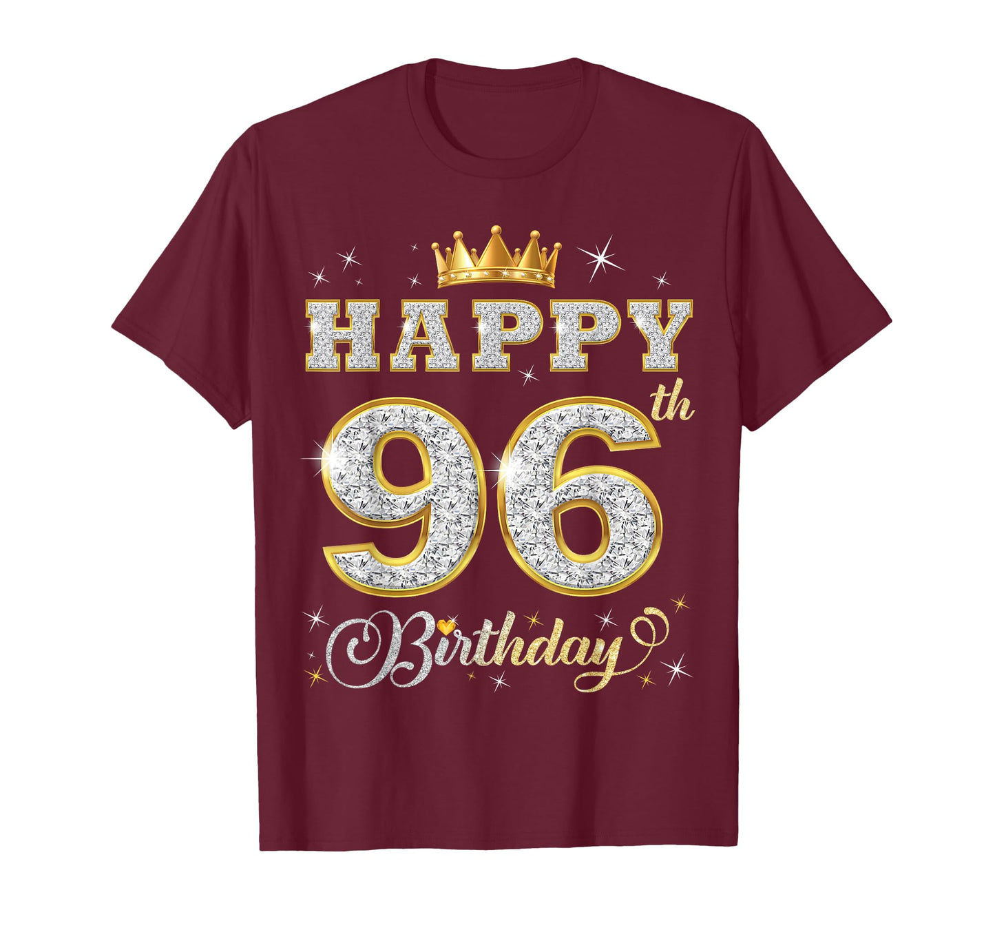 Happy 96th Birthday 96 Years Old Women Men Birthday Party T-Shirt