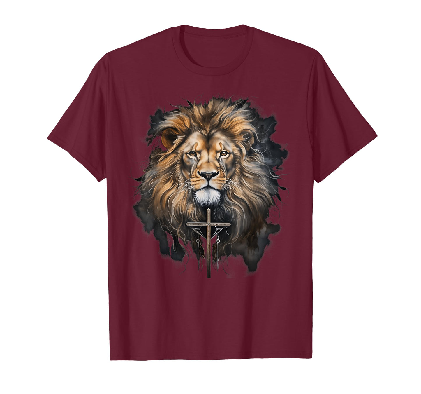 Christian Cross Lion of Judah Religious Faith Jesus Pastor T-Shirt