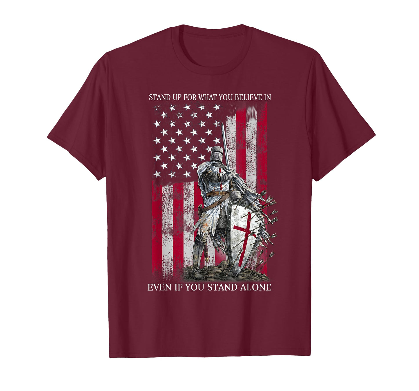 Knight Templar Standing for Believe in Christians Warrior T-Shirt