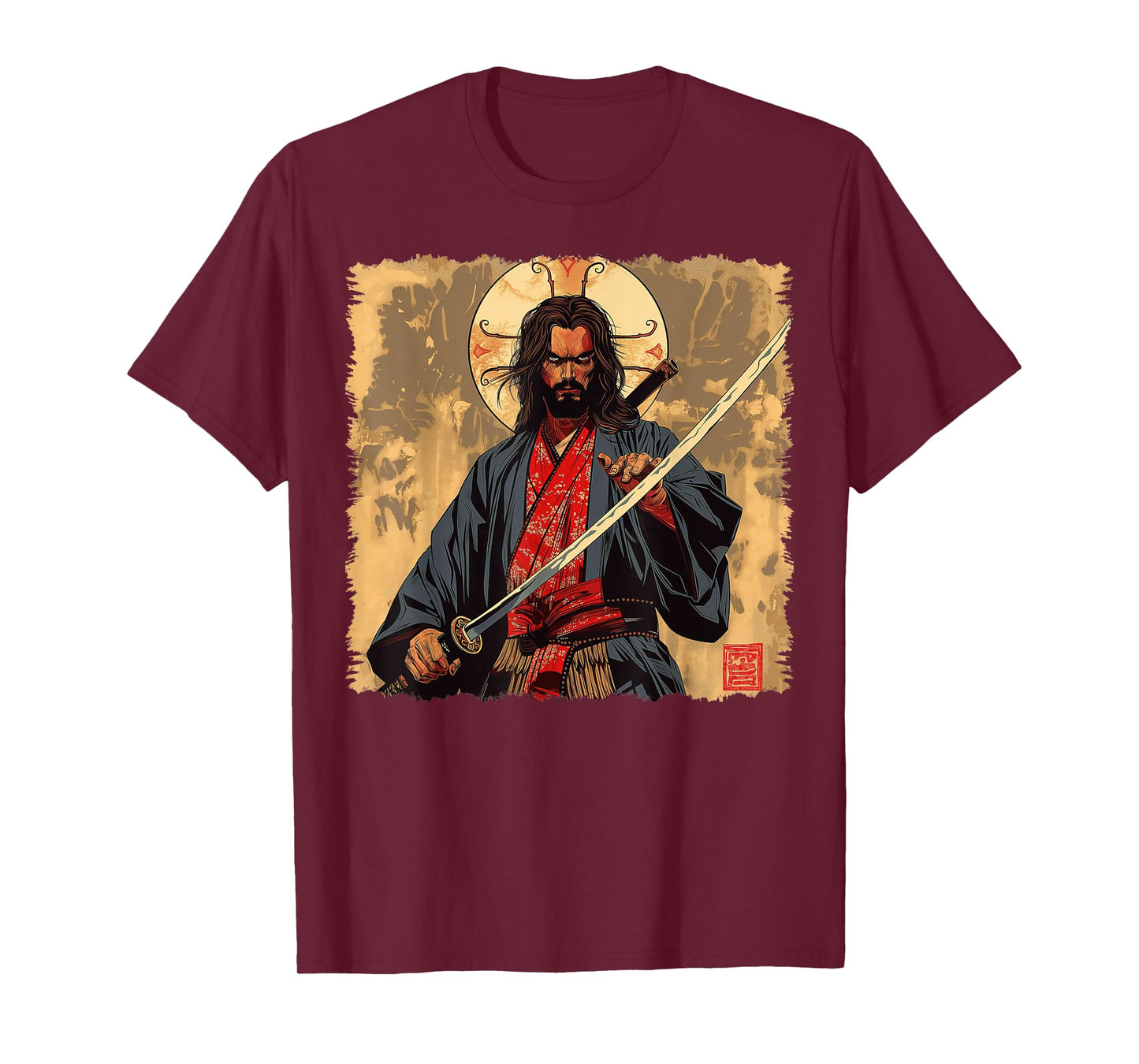Jesus Christian Religious Japanese Art Samurai T-Shirt