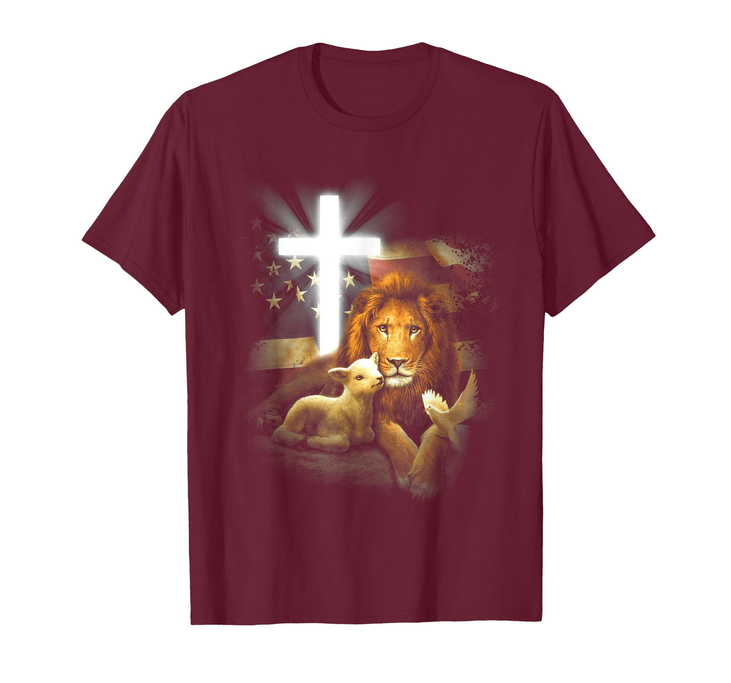Lion And Lamb Cross Jesus Christ T-Shirt