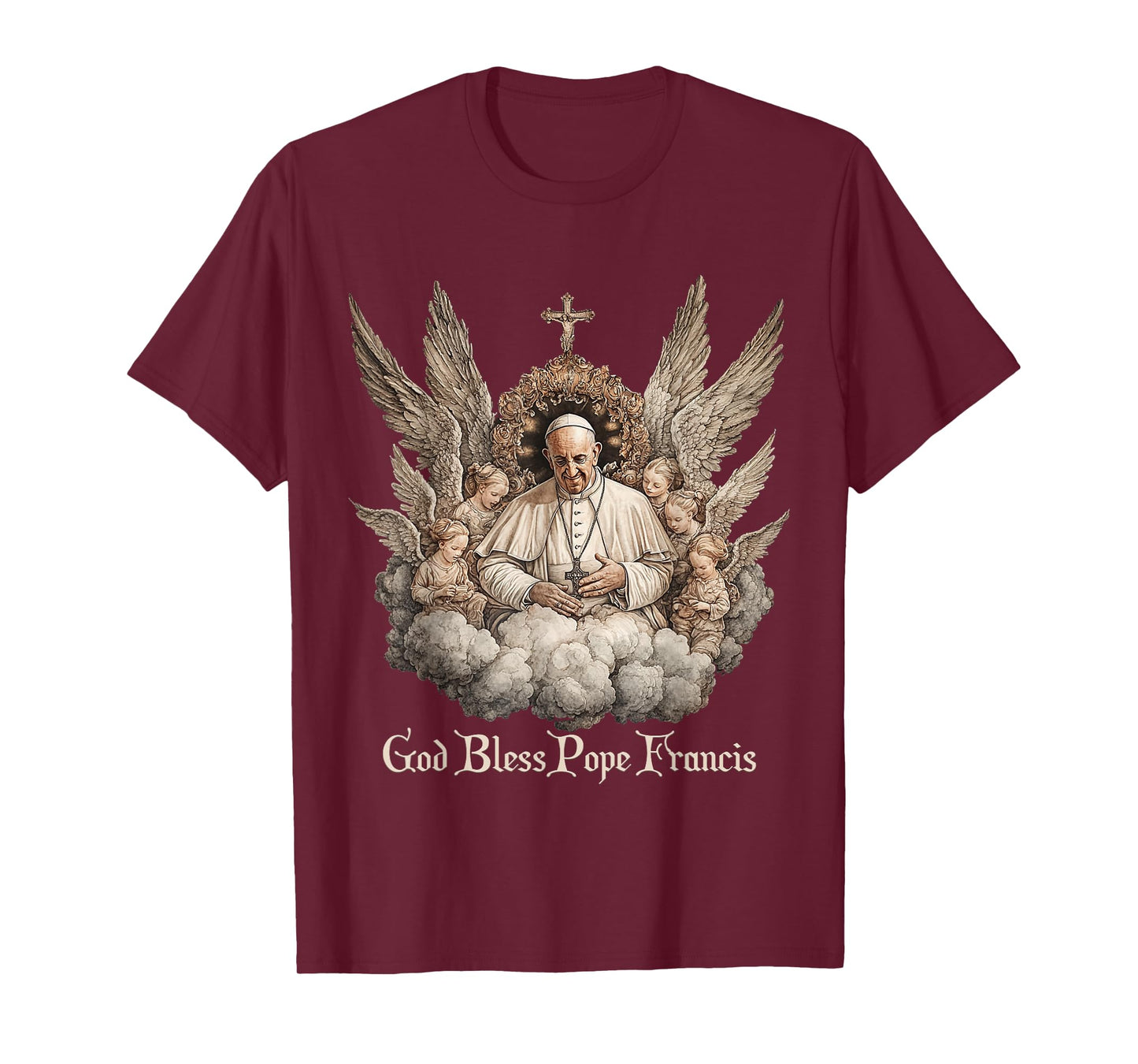 Pope Francis Angels Catholic Church God Bless Pope Francis T-Shirt