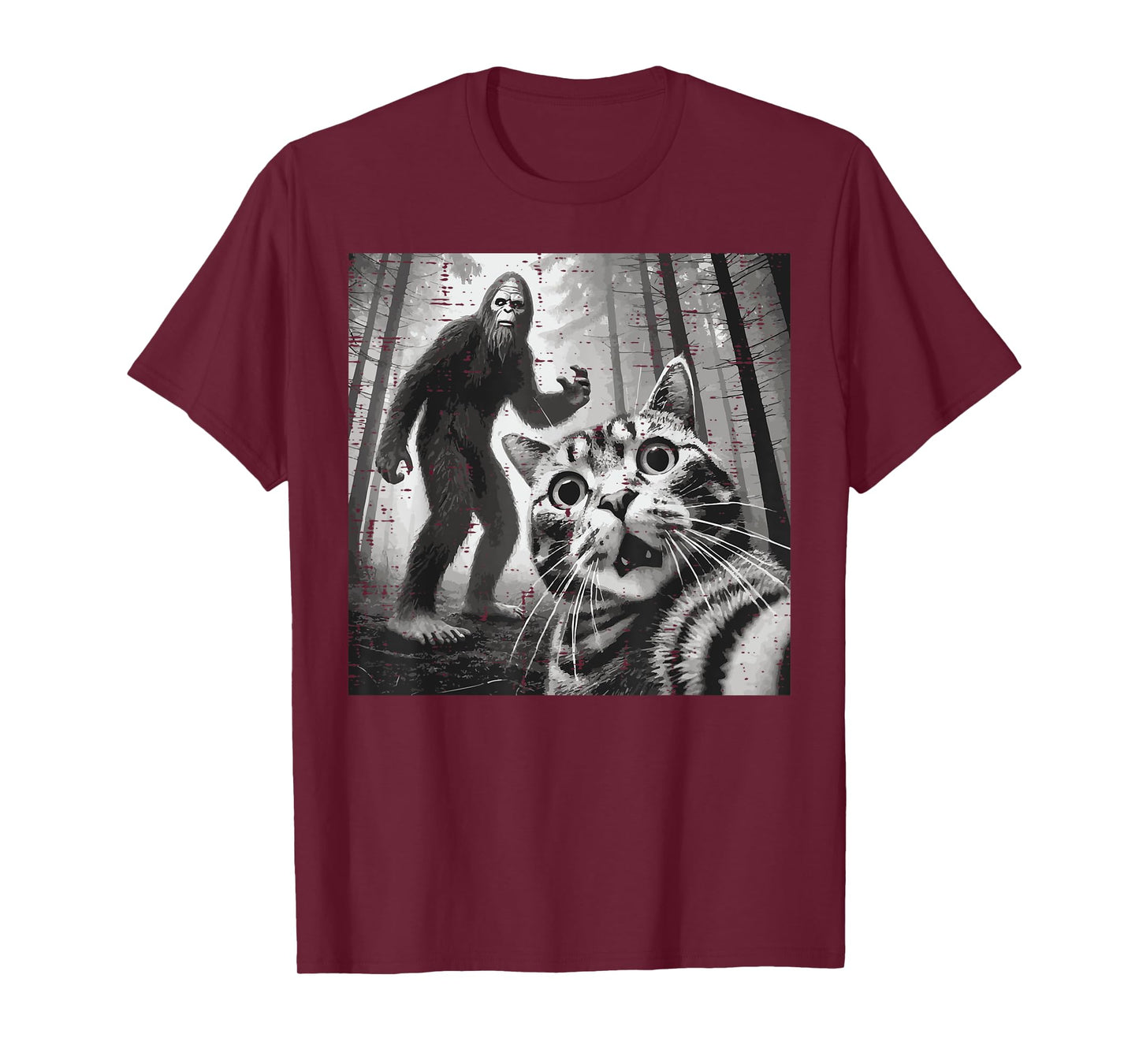 Cat Bigfoot Selfie Funny Meme Sasquatch Men Boys Kids Women T-Shirt