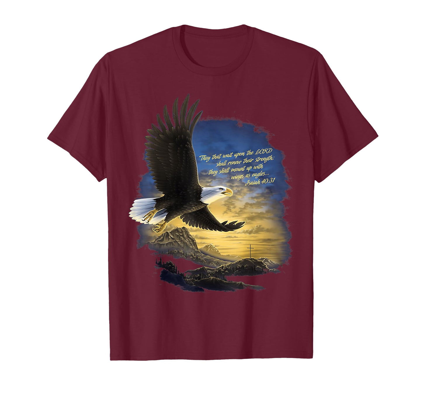 Wings as Eagles Isaiah 40:31 Mount Up Christian Bible Verse T-Shirt