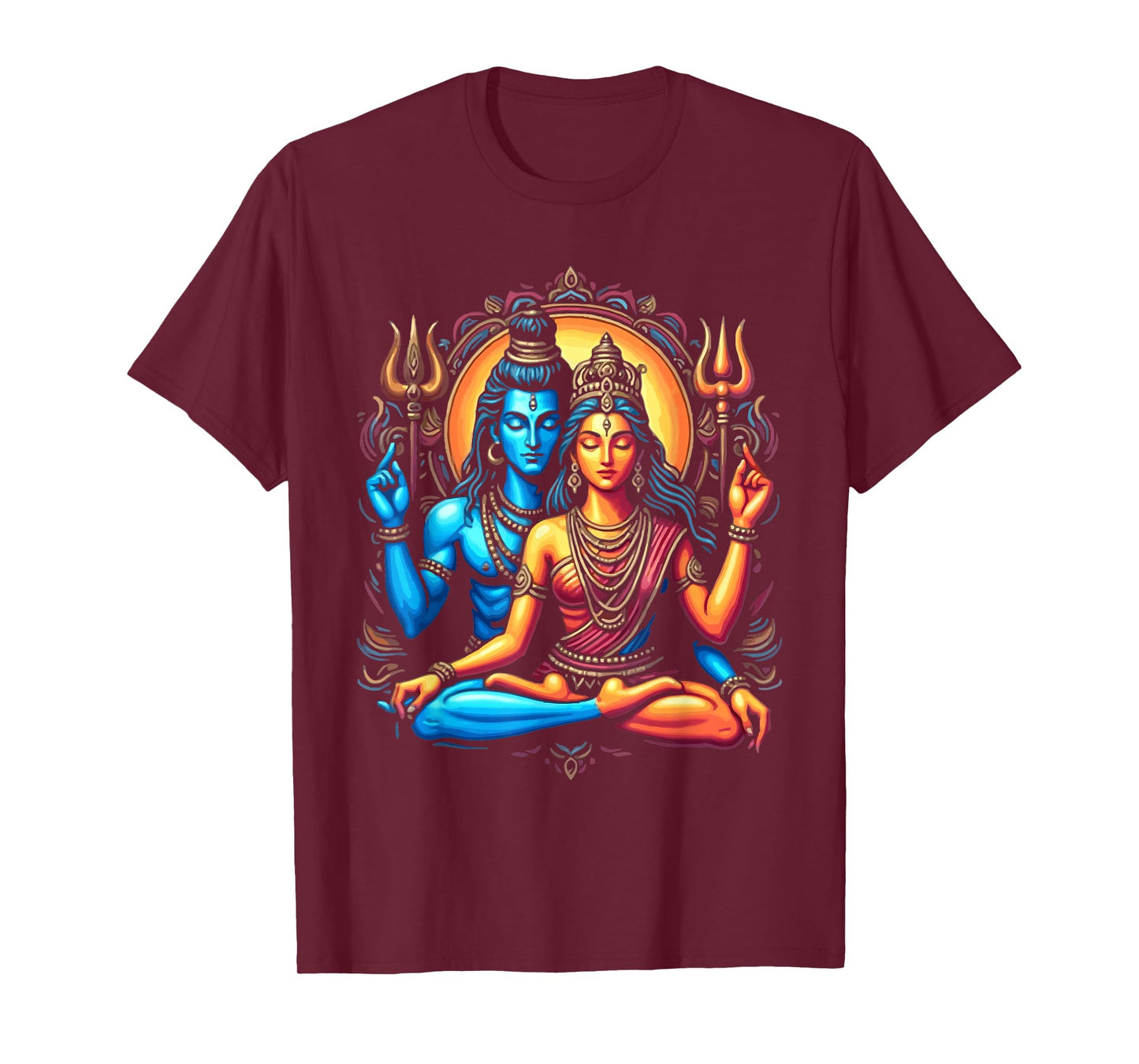 Lord Shiva Durga Hindu God Mahadeva Goddess Parvati T-Shirt