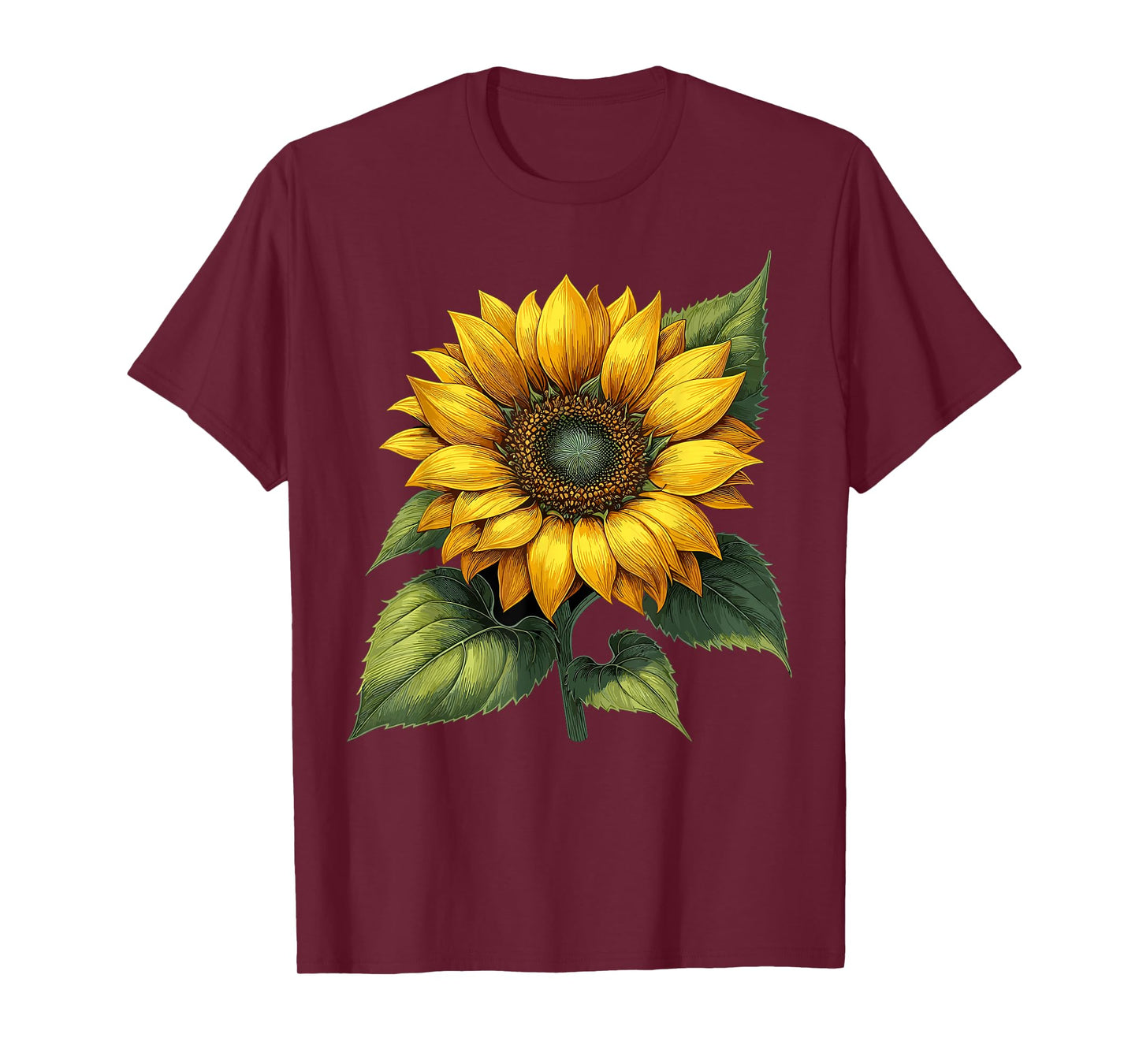 Yellow Sunflower Watercolor Floral Positivity T-Shirt