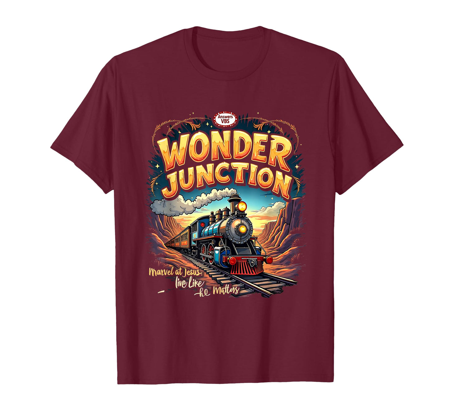 Vintage Wonder Junction VBS Train Theme Christian Graphic T-Shirt