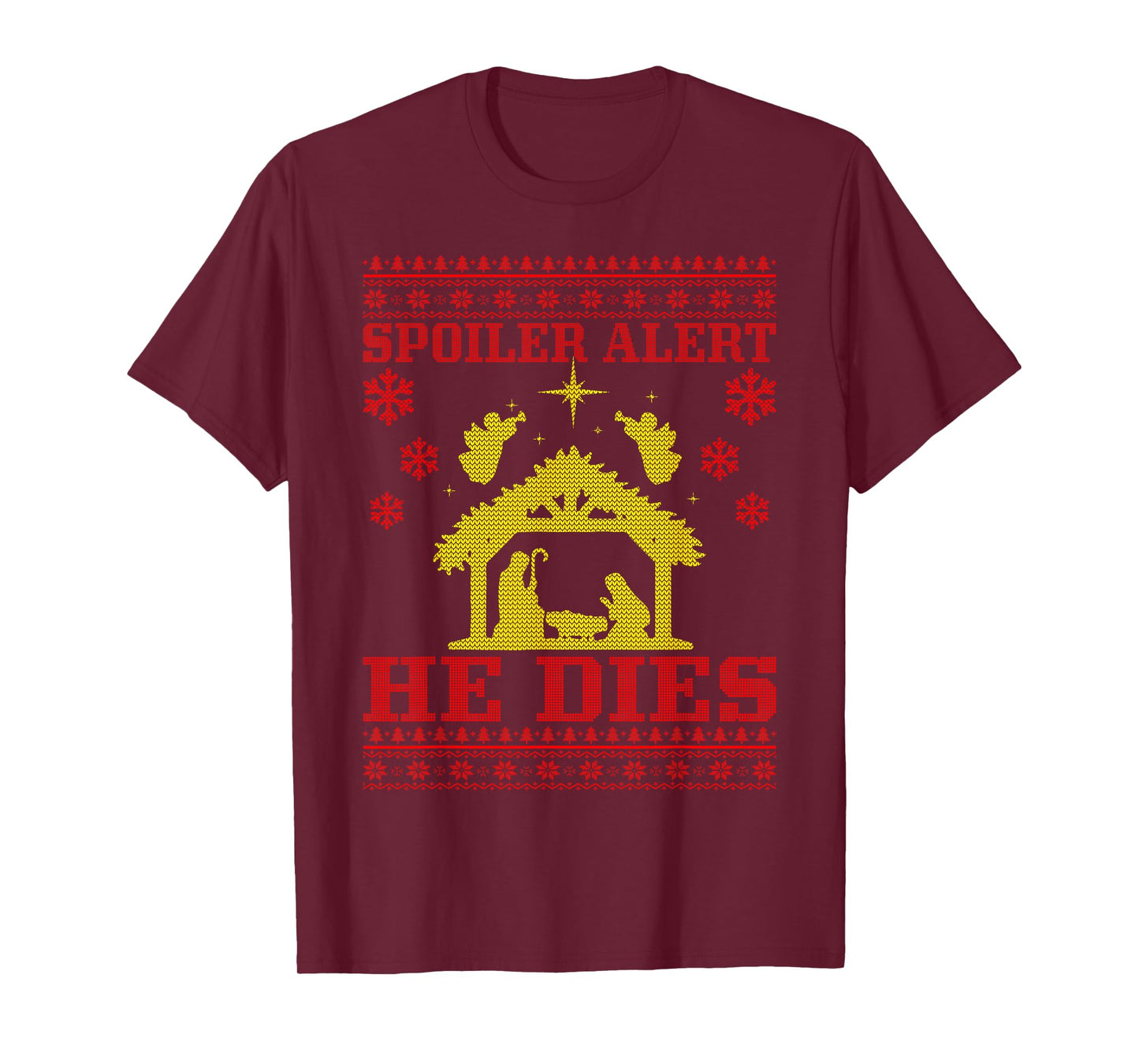 Spoiler-Alert He Christmas Ugly Sweater Nativity T-Shirt
