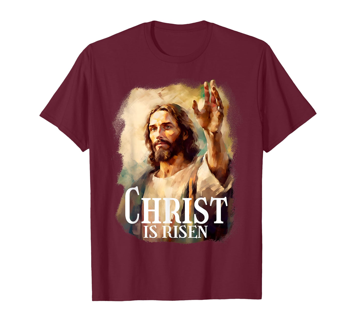 Christ is Risen Jesus Portrait Christian Faith Easter T-Shirt
