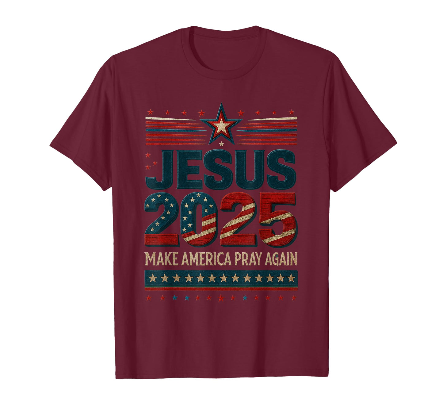Christian Prayer Warriors USA Red White and Blue Flag T-Shirt
