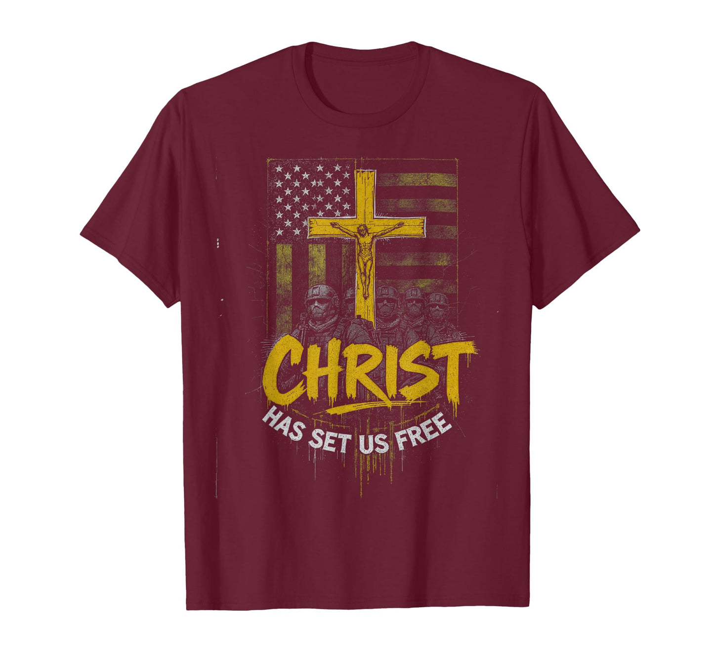 Patriotic Christian Freedom Faith Message American Believer T-Shirt