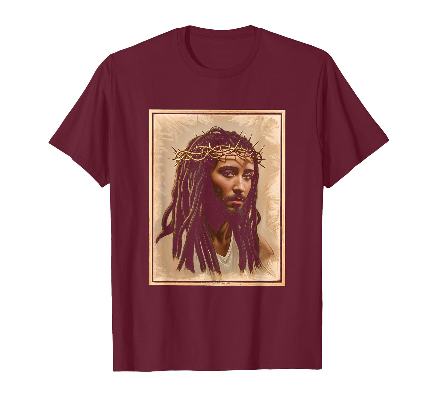 Black Jesus Crown Portrait Faith Christian Religion T-Shirt