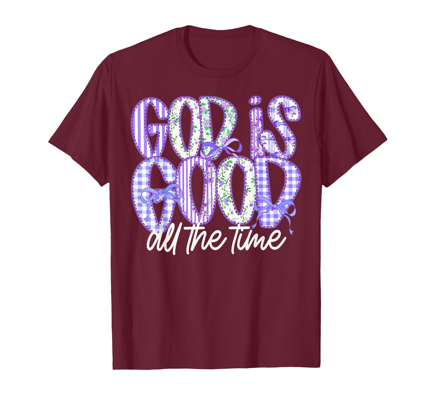 God is Good All The Time Preppy Boho Christian Bible Verse T-Shirt