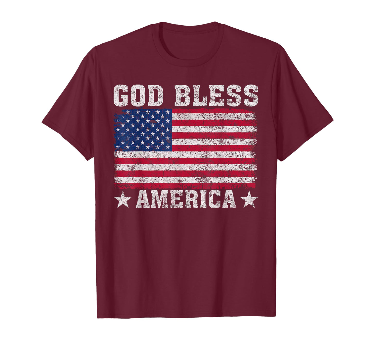 God Bless America US Flag - Patriotic American T-Shirt for Women Men