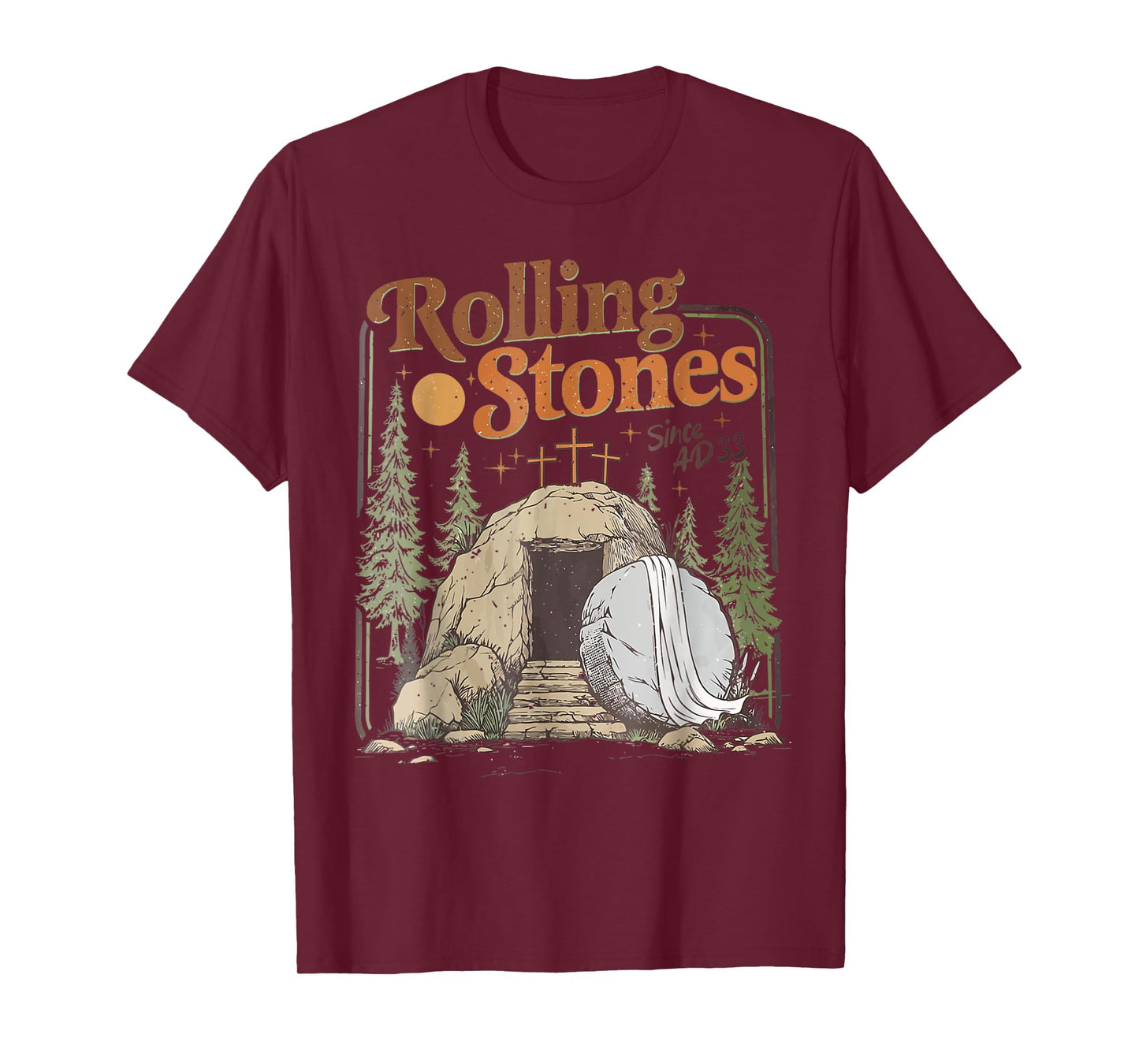 The Stone Was Rolled Away He Is Alive Retro Christian Easter T-Shirt