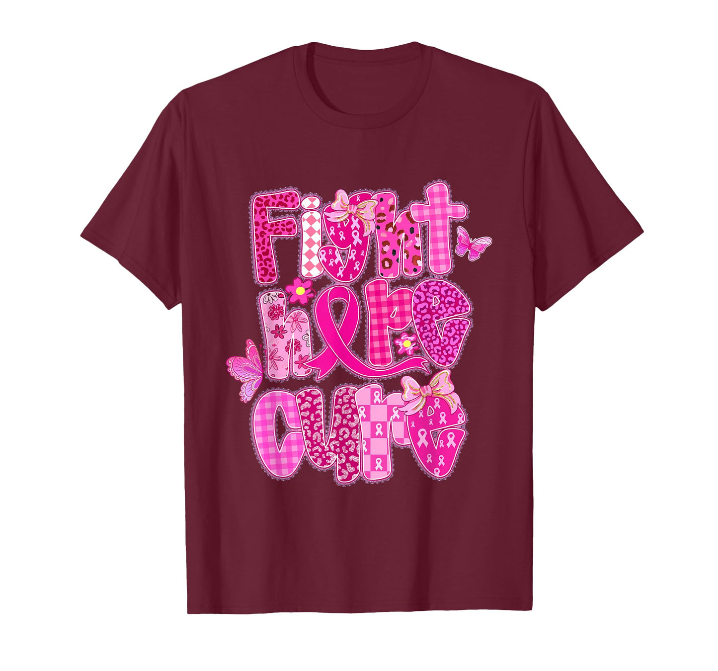 Faith Hope Cure Breast Cancer Awareness Survivor Pink Ribbon T-Shirt