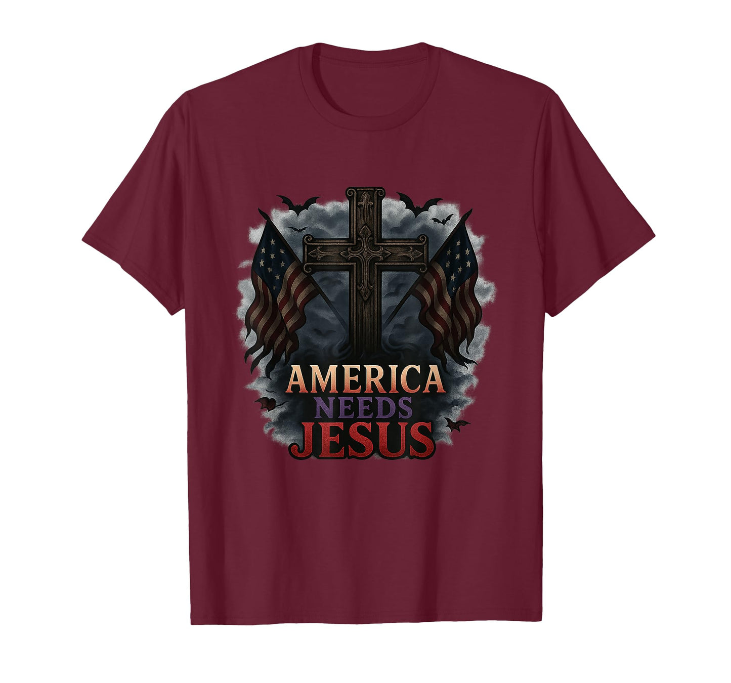 America Needs Jesus Patriotic Christians Funny Halloween T-Shirt