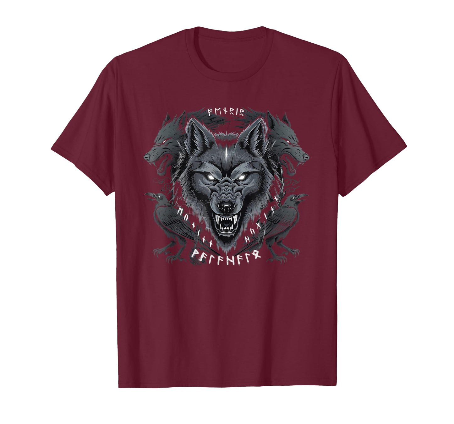 Fenrir Wolf Odins Fenrir Wolf Hugin Munin Ravens Walhalla T-Shirt