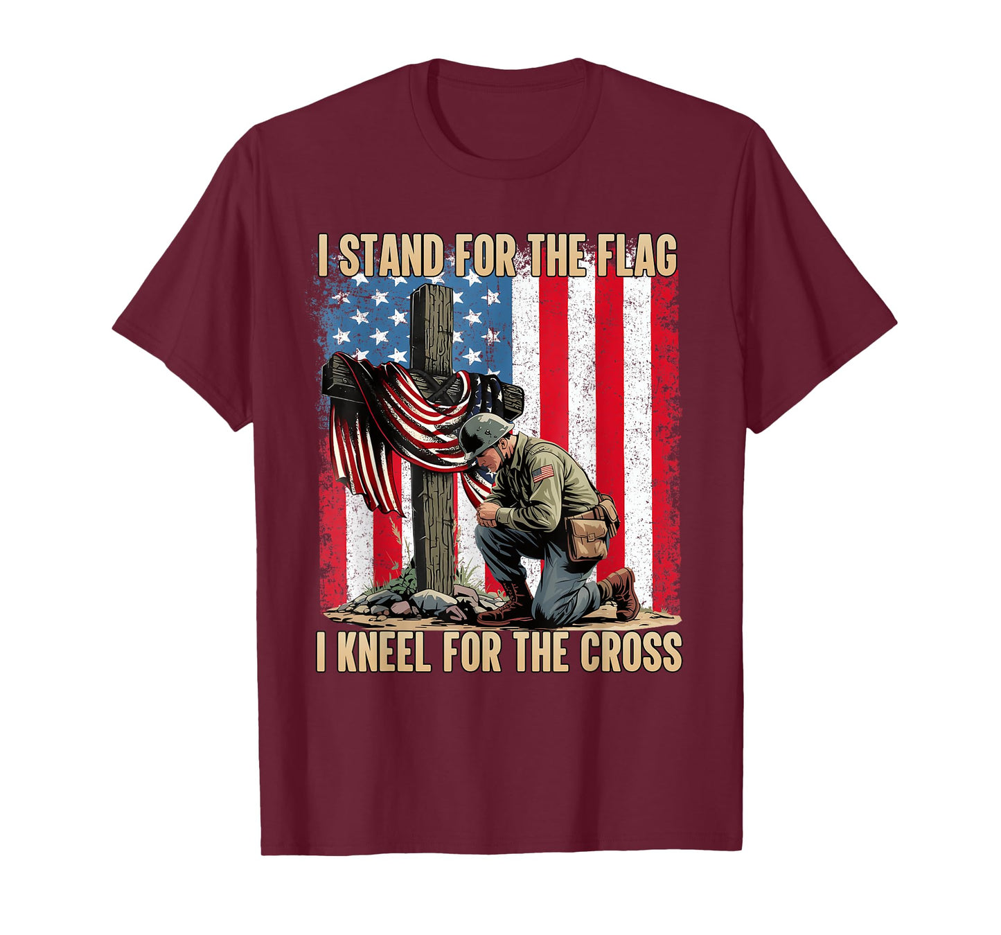 Memorial Day I Stand For The Flag I Kneel For The Cross T-Shirt