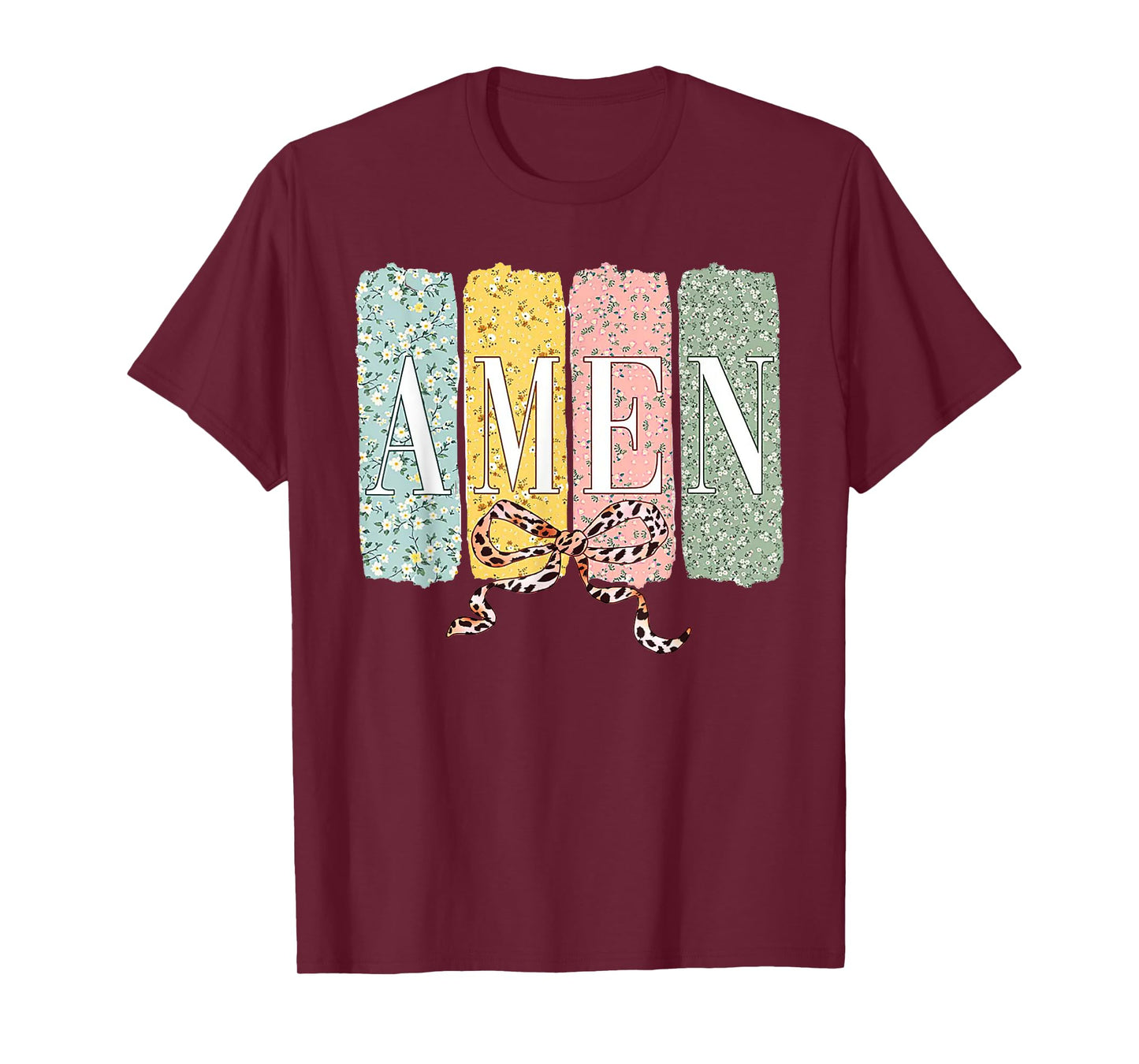 Easter Day Tee Amen Coquette Bow Jesus Easter T-Shirt