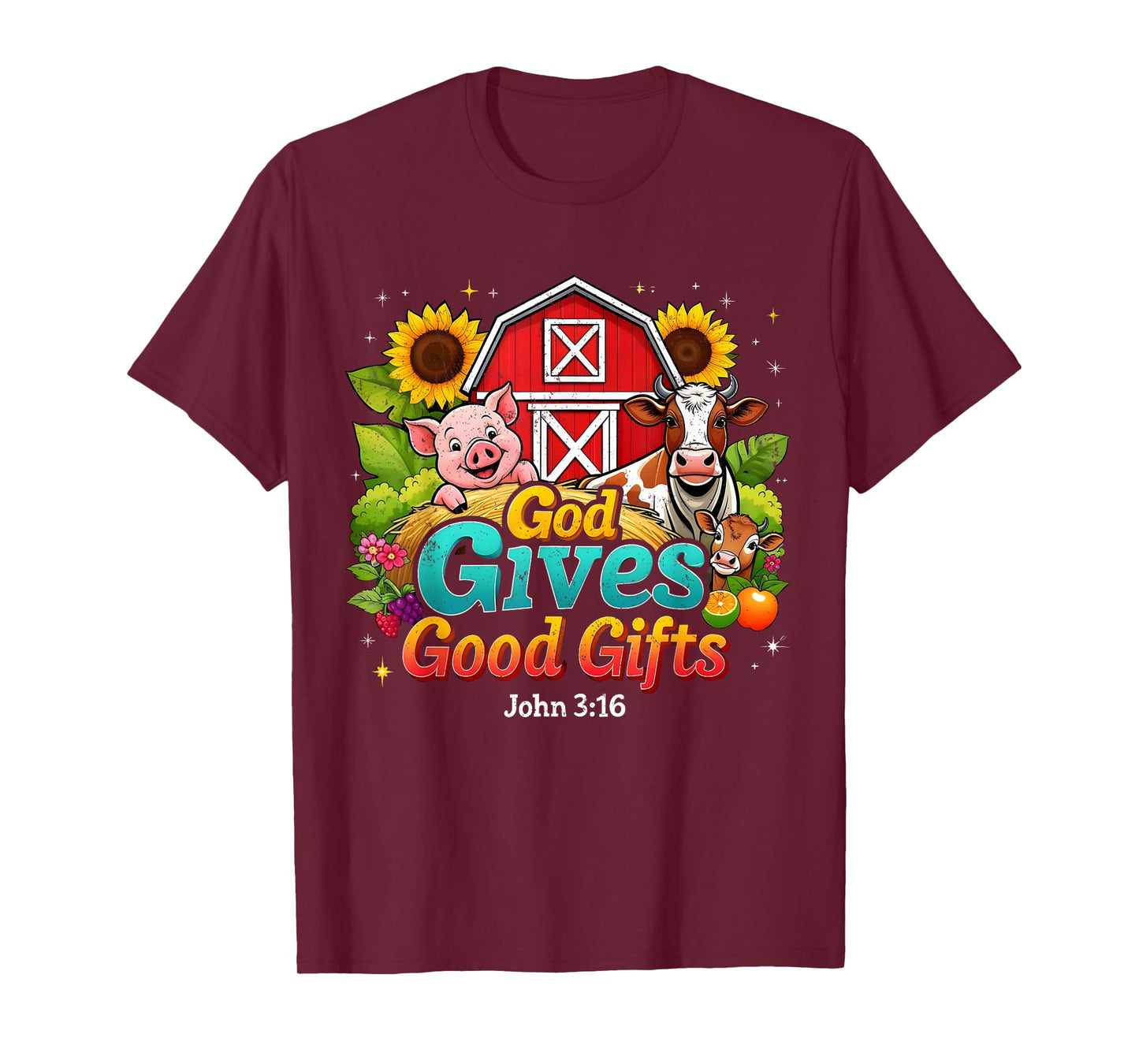 God Gives Good Gifts Farm Bible Verse Yee Haw VBS 2025 T-Shirt