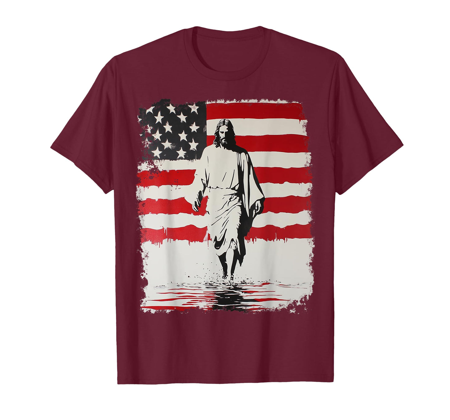 Jesus with American Flag T-Shirt