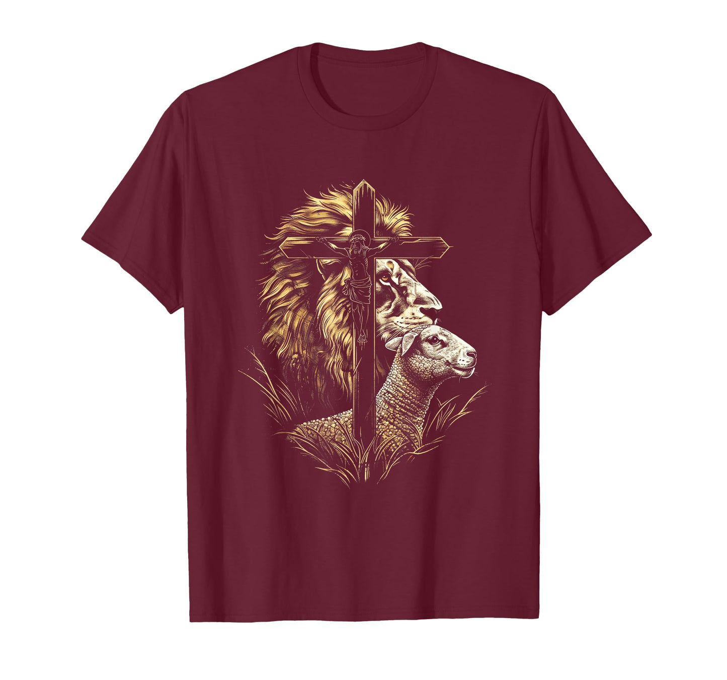 Jesus Cross Christian Lion Lamb Faith Lion lamb T-Shirt