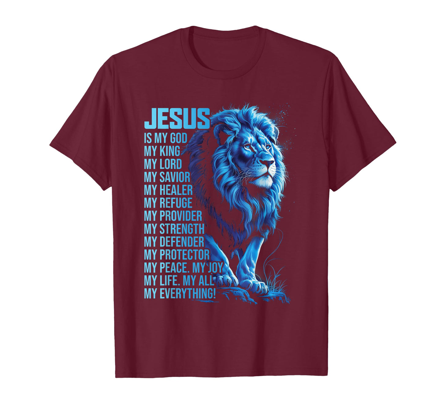 Lion Christian Jesus Is My God King, Lord, and Savior T-Shirt