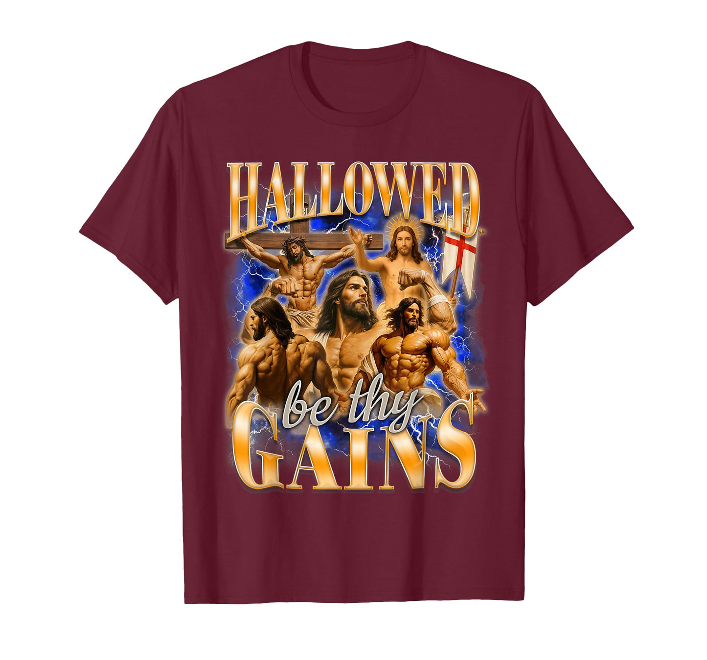 Pump Cover Fitness Jesus God Christian Hallowed Be Gains T-Shirt