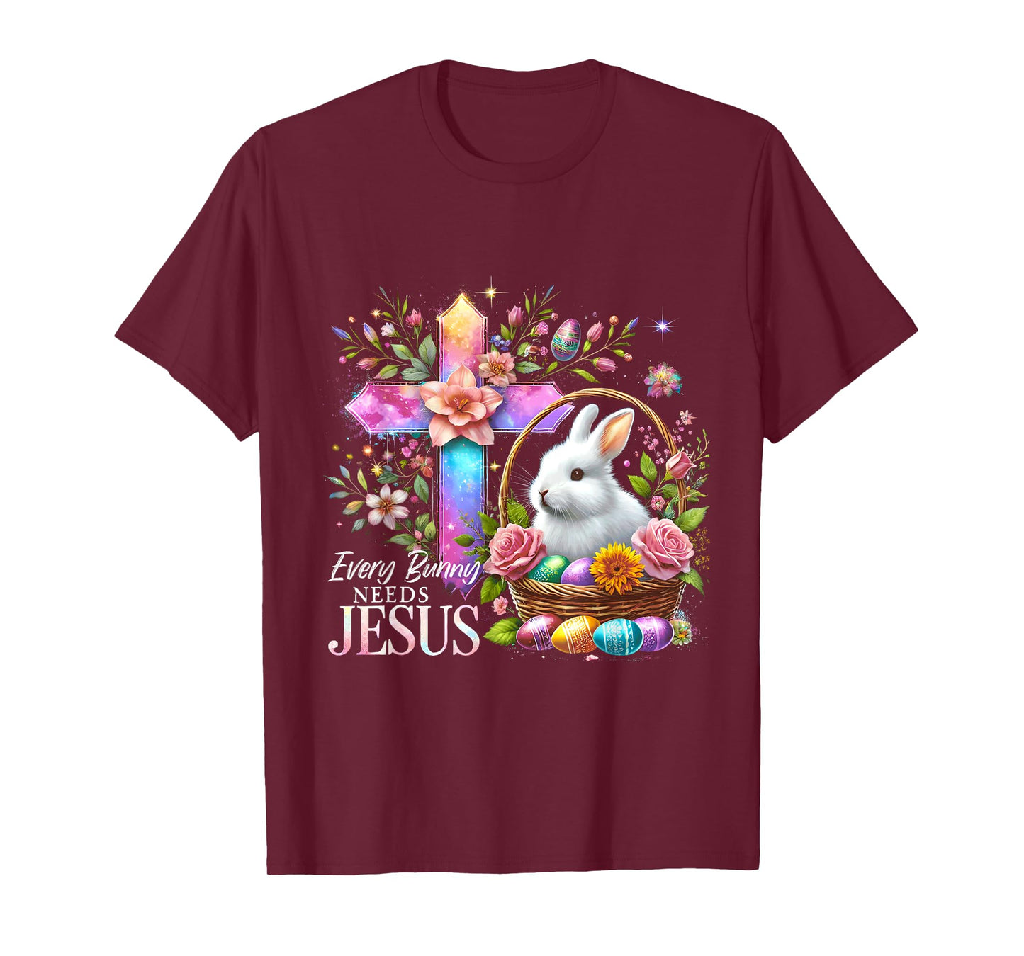 Easter Cross Bunny Needs Jesus Rabbit Christian T-Shirt