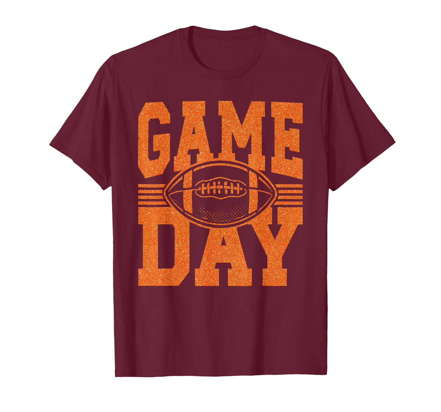 Game Day Football Season Football Mama Girl Orange Team T-Shirt