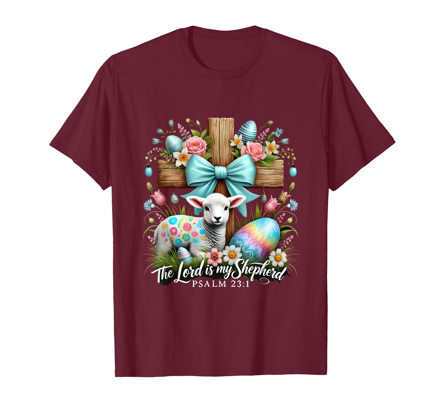 Easter Day The Lord Is My Shepherd Easter Christian Lamb T-Shirt