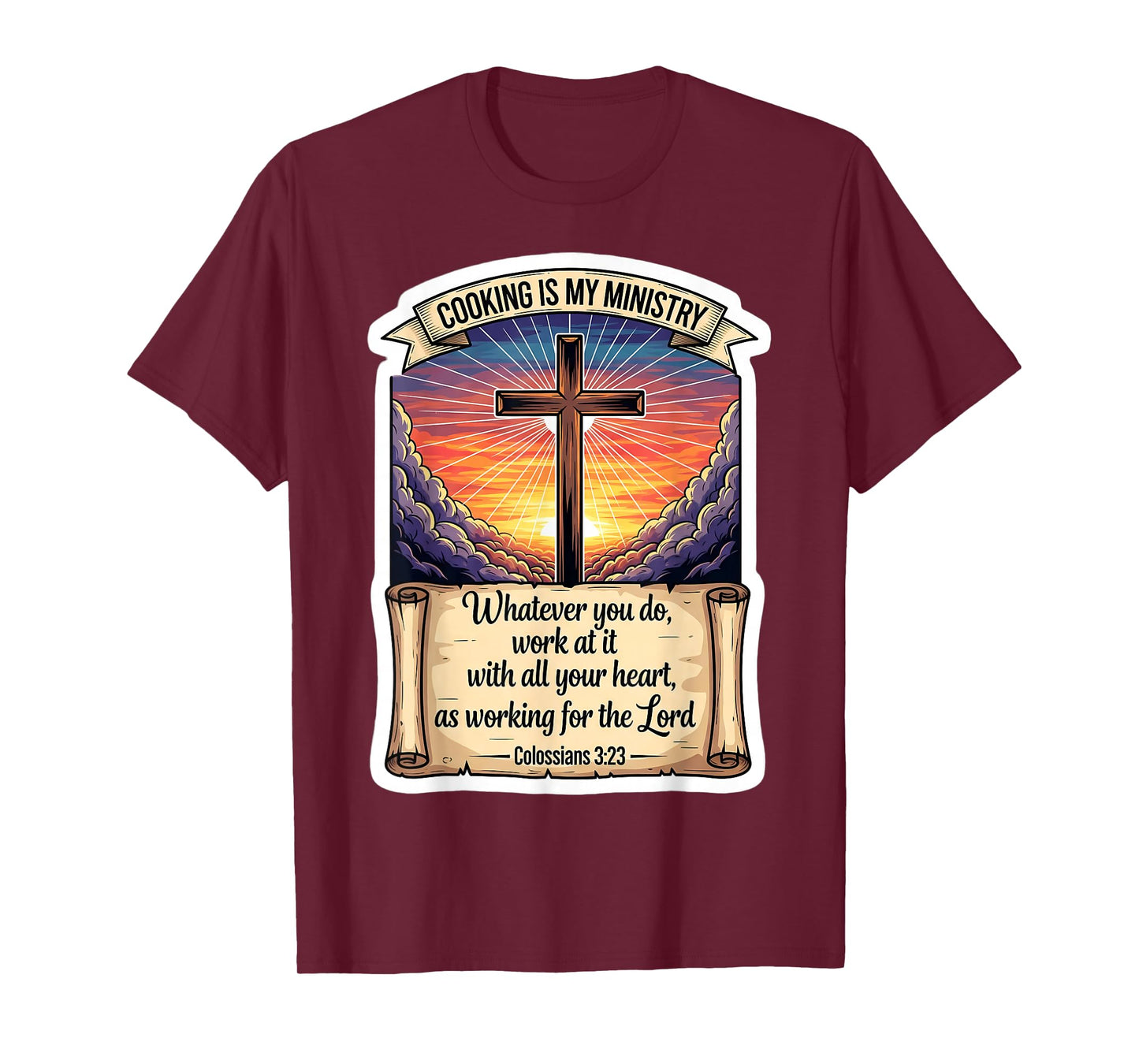 Christian Cook Chef Cooking is My Ministry God Jesus Christ T-Shirt
