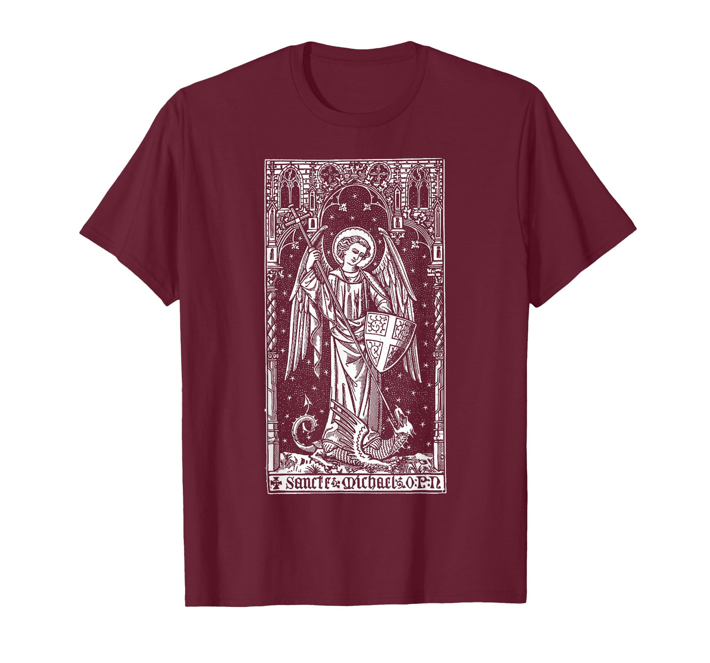 Saint Michael The Archangel Defeating Satan Christian T-Shirt