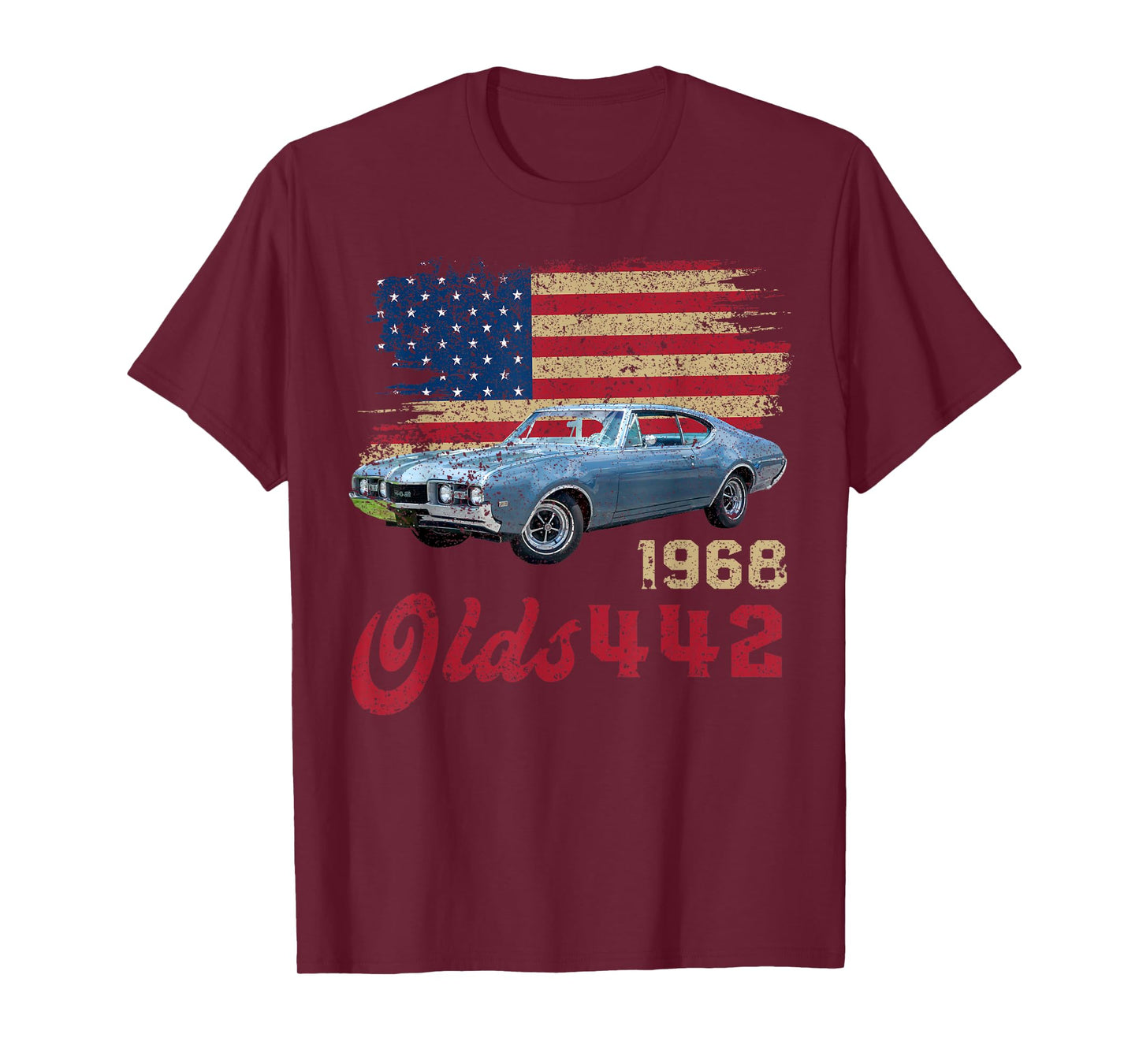 Jersey Style Olds 442 68 1968 Loves Old School Muscle Cars T-Shirt