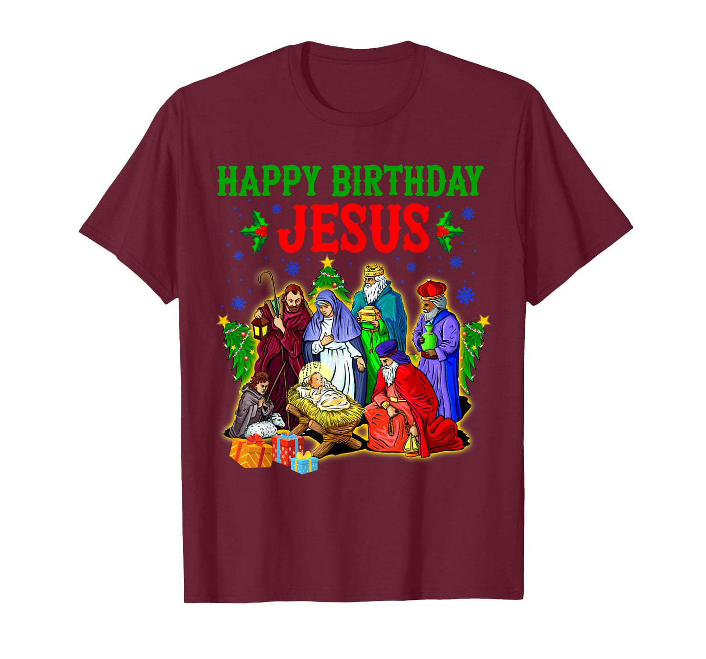 Merry Christmas Christian Happy Birthday Jesus Christ Xmas T-Shirt