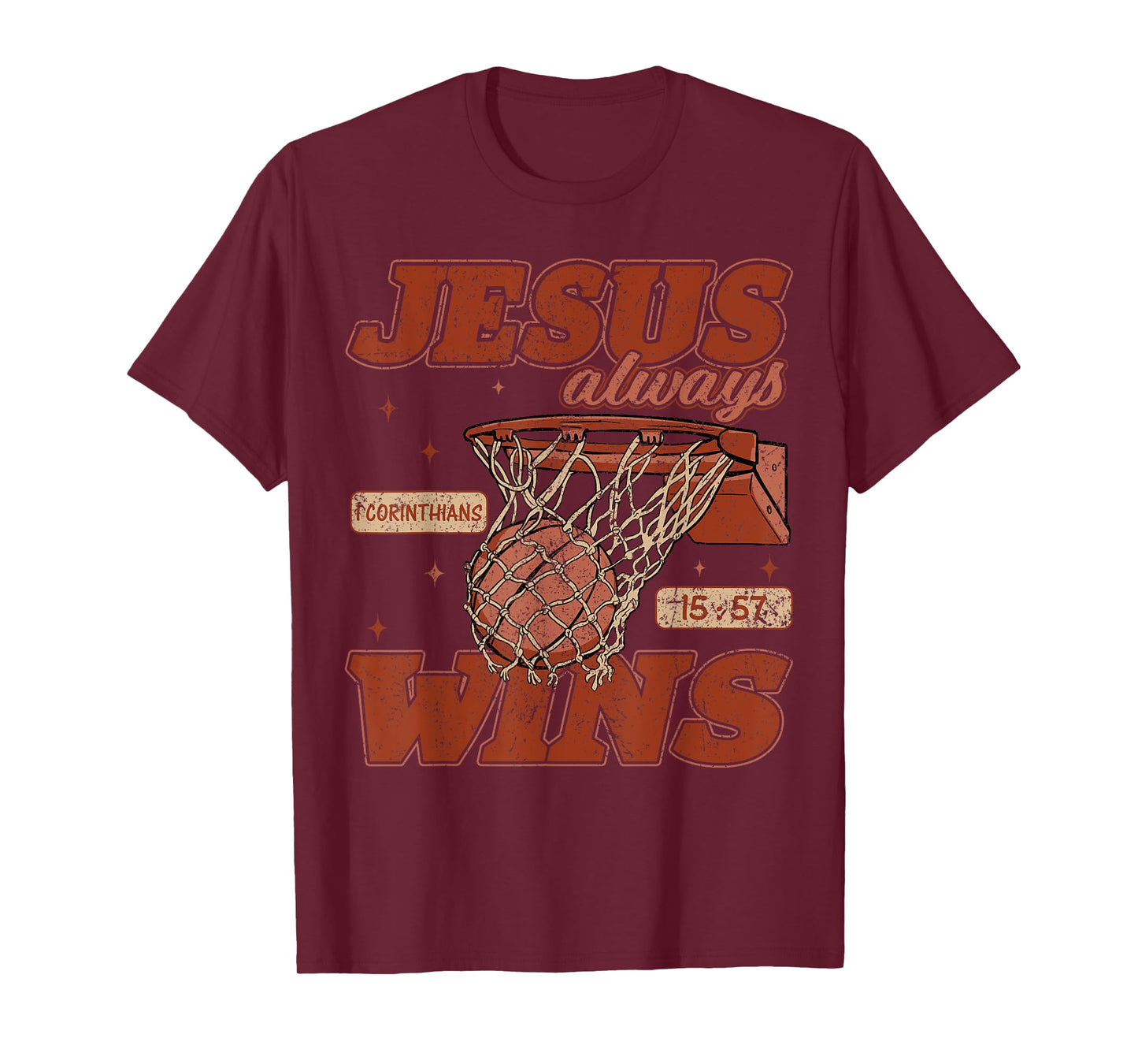 Jesus Always Wins, Christian Basketball, Jesus Motivational T-Shirt