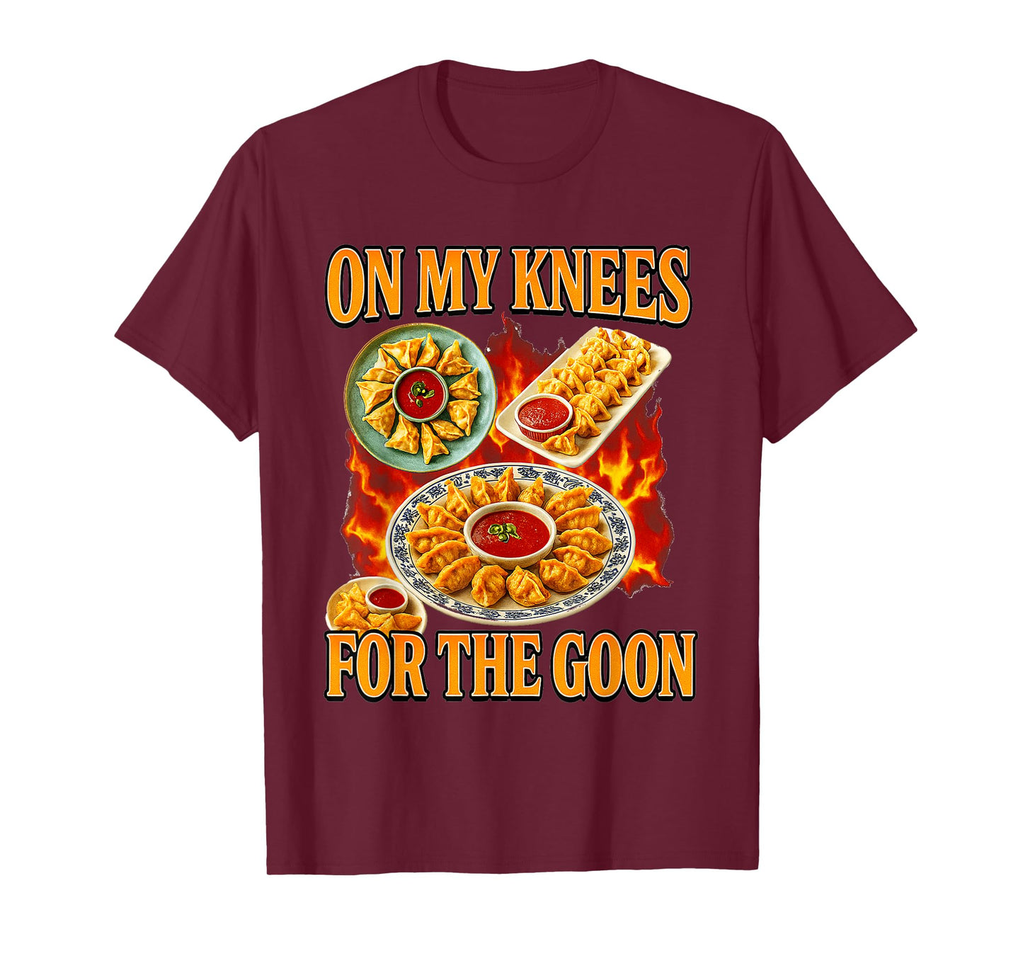 On My Knees For The-Goon Funny Crab Rangoon Meme Bootleg T-Shirt