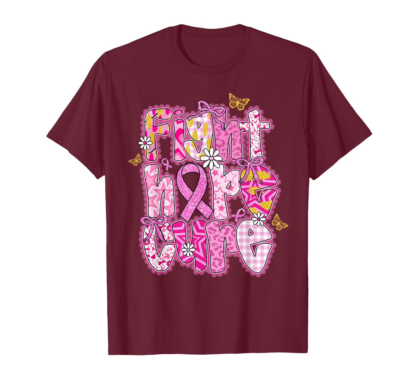Faith Hope Cure Breast Cancer October We Wear Pink Women T-Shirt