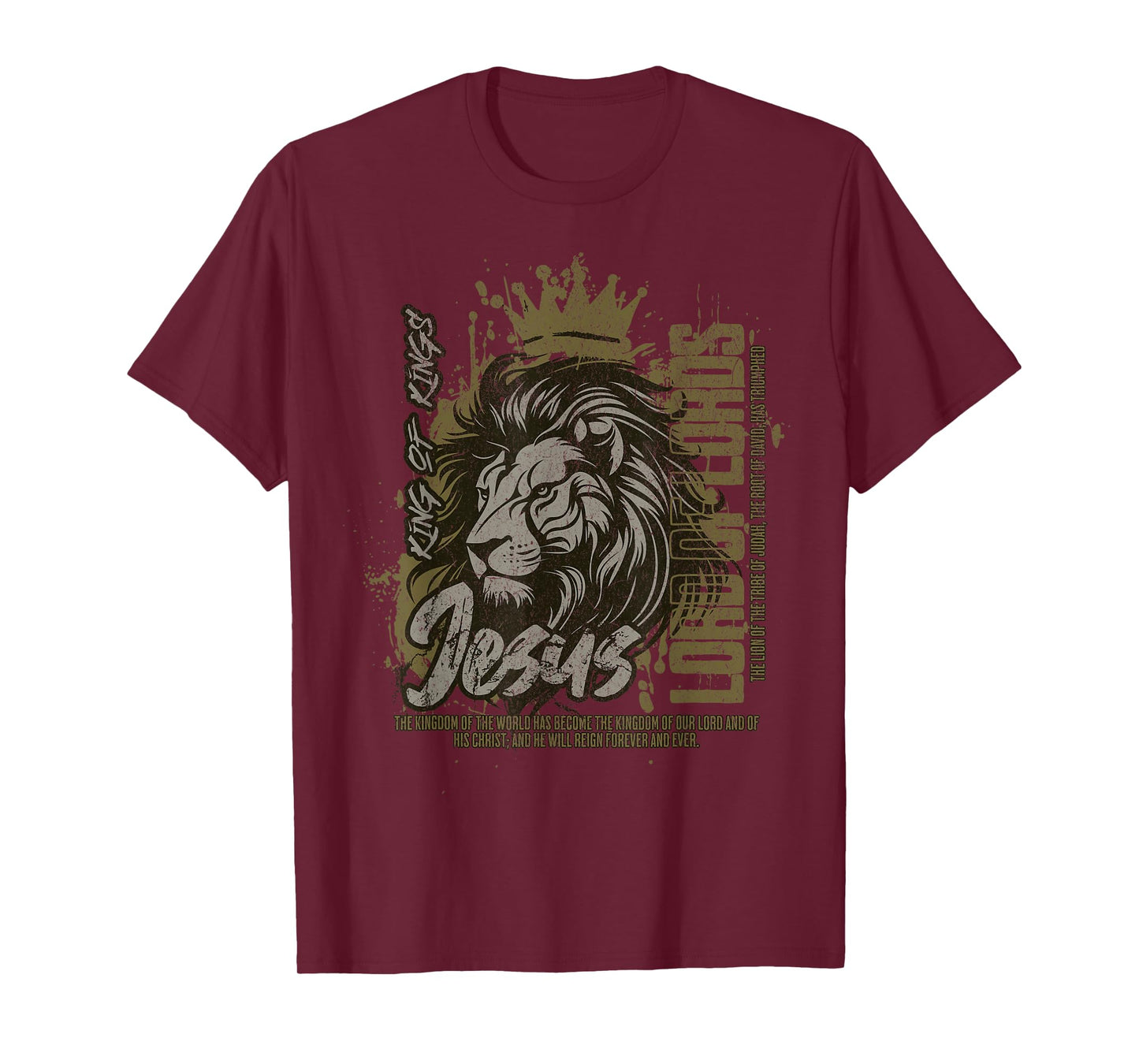 Jesus is King of Kings Christian Lion Bible Verse Faith T-Shirt