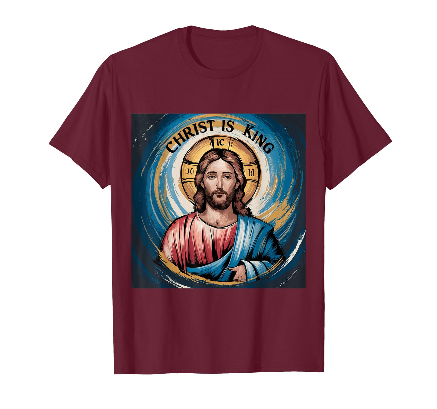 Obvious Logic Christ is King King T-Shirt, Unisex-Adults, Unisex-Kids, Black, Small, Short Sleeve, T-Shirt