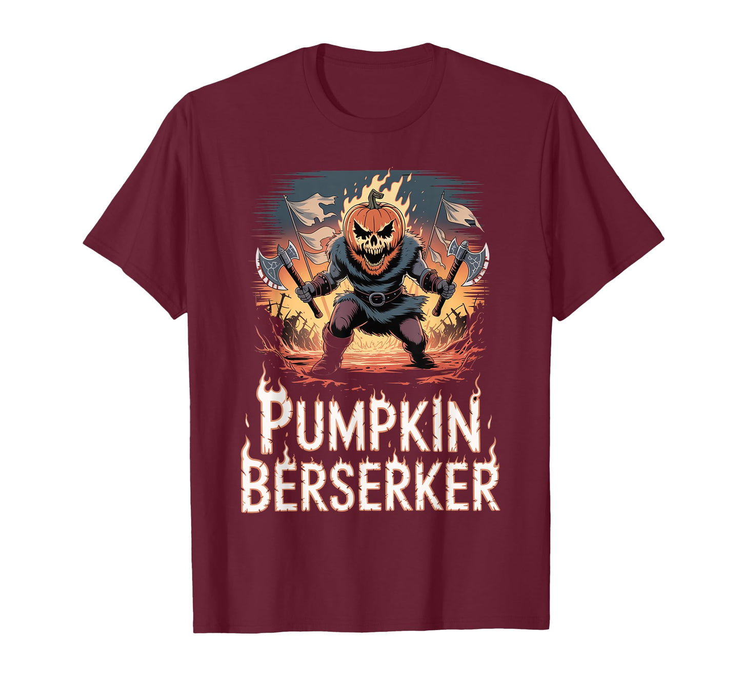 Pumpkin Warrior - Viking Halloween Norse Mythology Berserker T-Shirt
