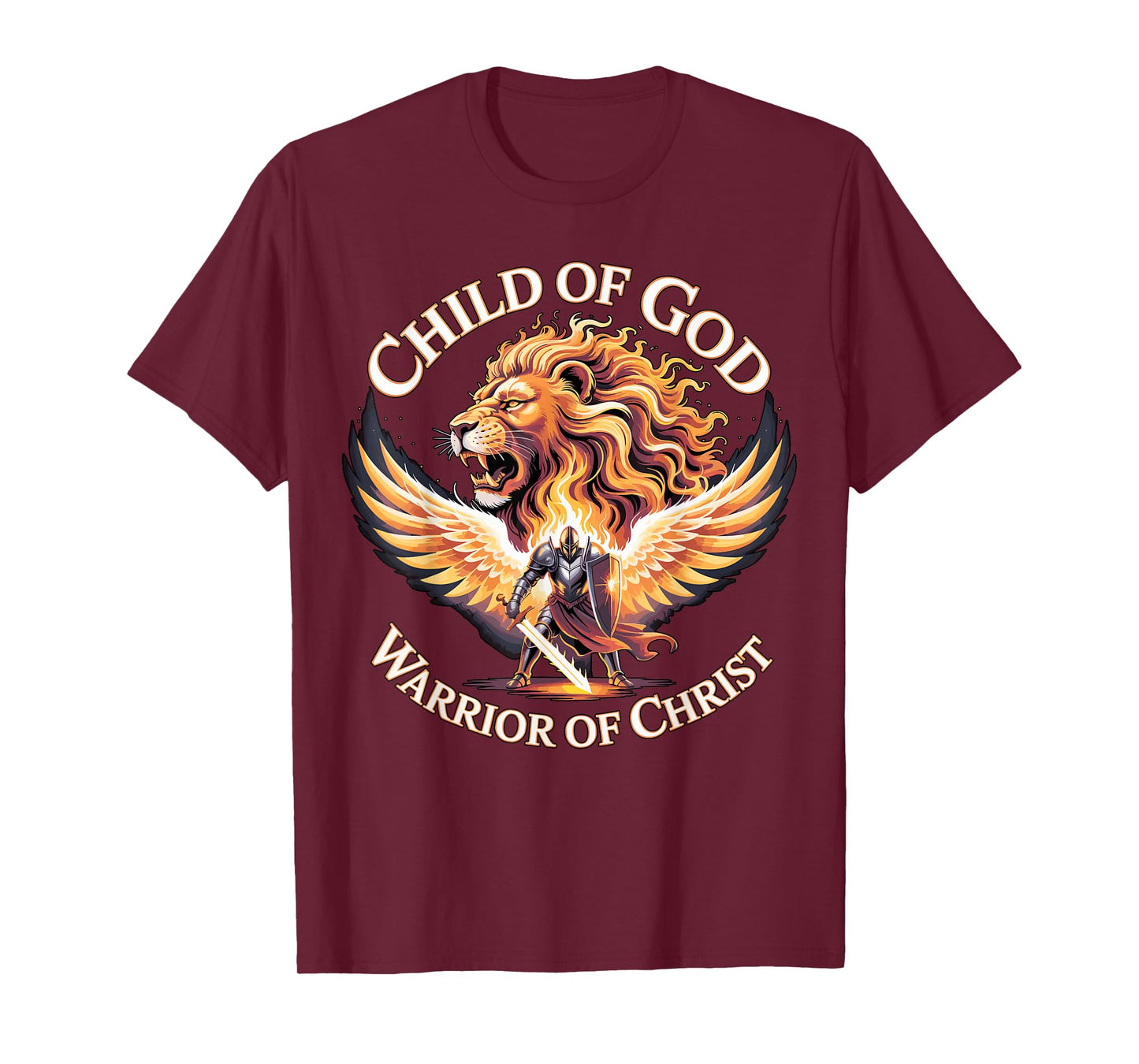 Child of God Warrior of Christ Christian Lion T-Shirt