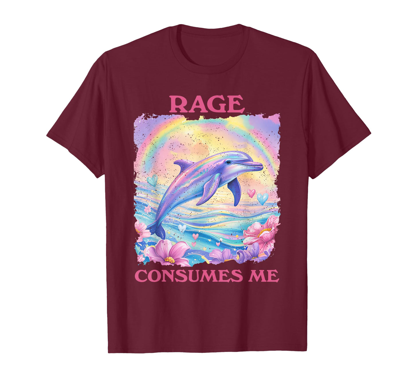 Rage Consumes Me Retro Funny Dolphin Meme Weird T-Shirt