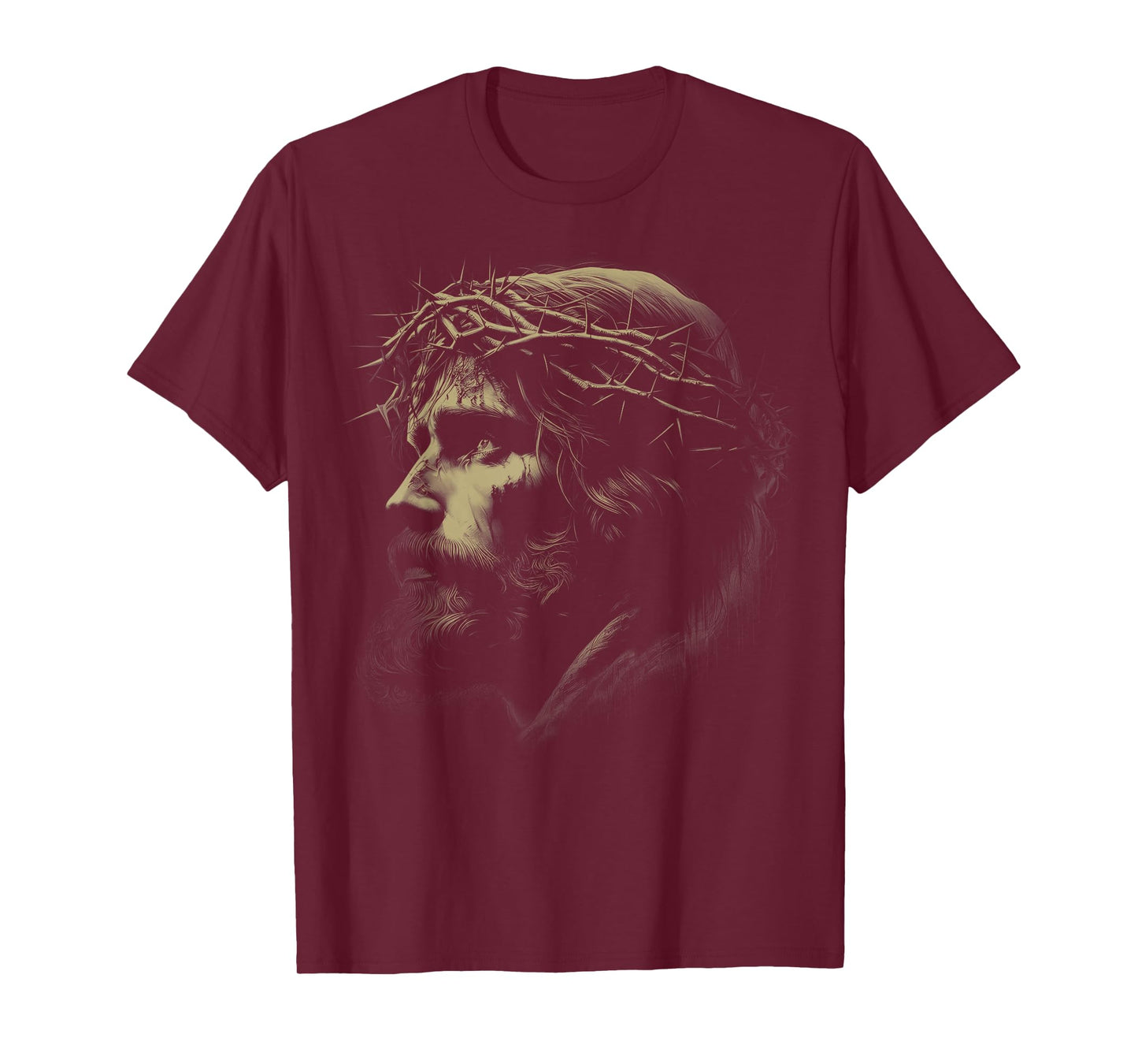 Jesus Christ Face with Crown of Thorns God Bible Vintage T-Shirt